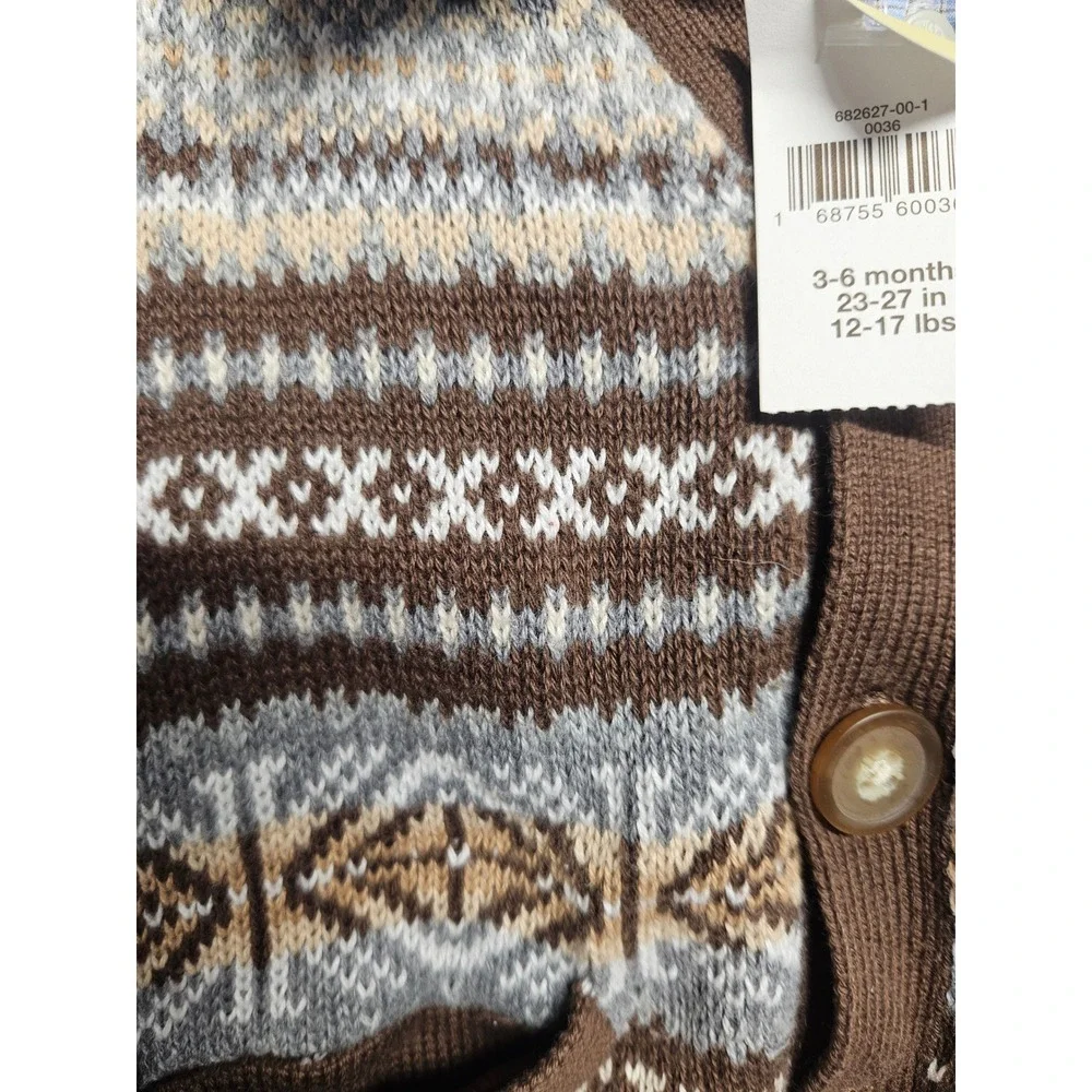 Baby Gap 3-6 Months Plaid Shirt and Fair Isle Knit Sweater Vest Set NWT 682627